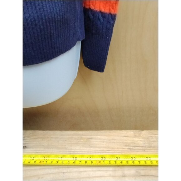 Nautica Womens Striped Sweater Navy & Orange V-Neck 100% Cotton Size M - Picture 8 of 9
